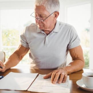 Man doing financial planning